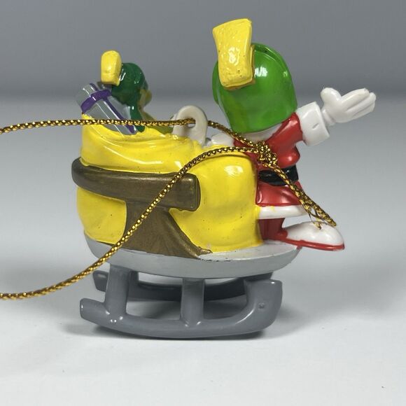 Warner brothers Marvin the Martian Ornament santa suit in sleigh ornament 2”inch - Picture 3 of 4